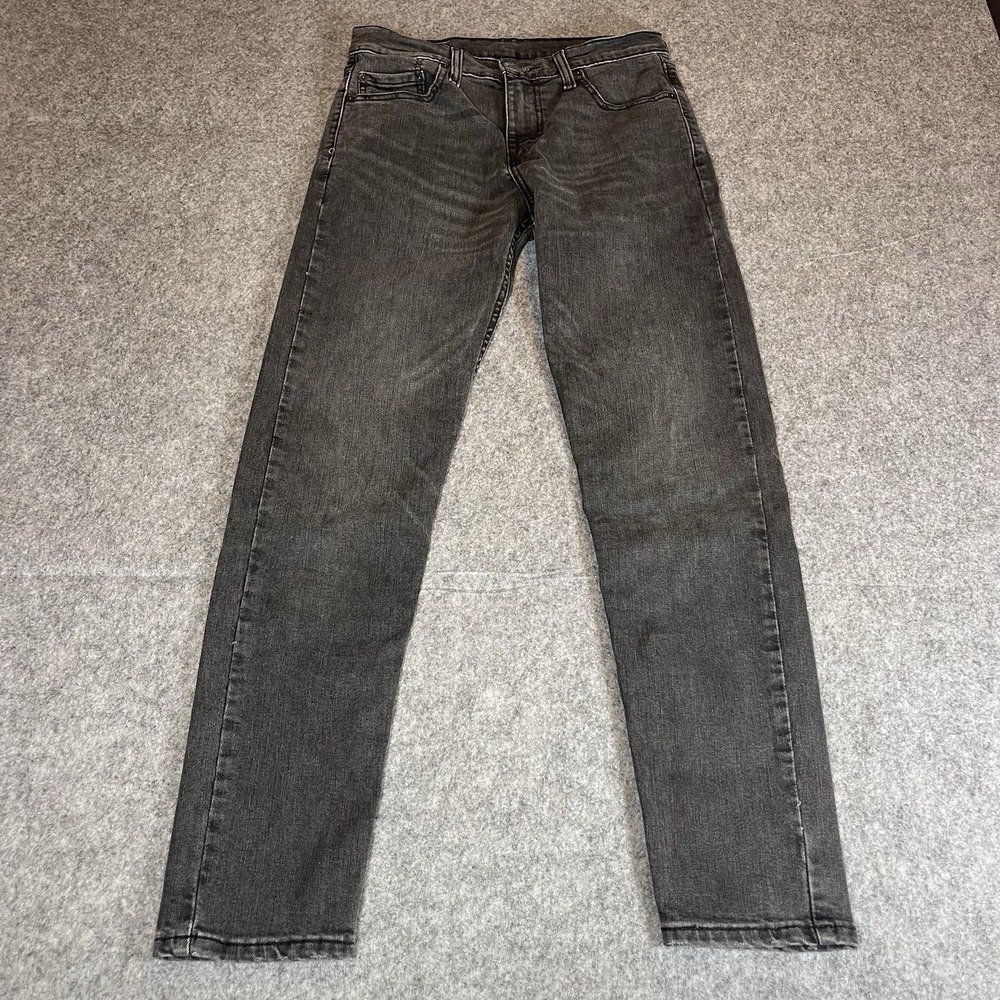 LEVI'S 502 Hi-Ball Jeans Mens Size W29 L29 Grey Tapered Fit Stretch Denim Casual
